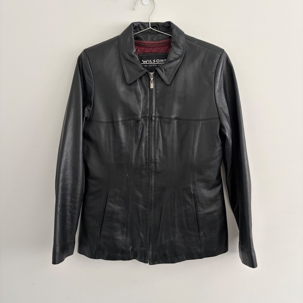 Wilsons The Leather Experts Black Leather Jacket Thinsulate Ultra Insulated M